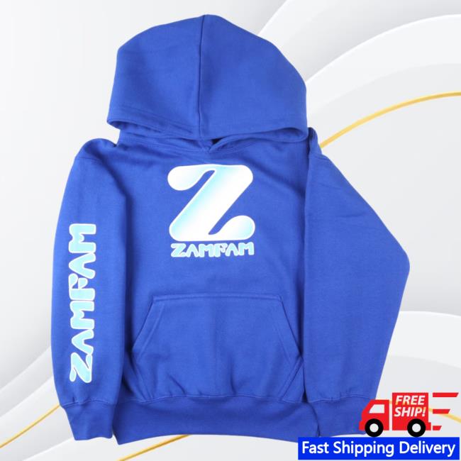 Official Rebecca Zamolo Merch Store Blue Gradient Z Popover Sweatshirt RebeccaZamolo Shop