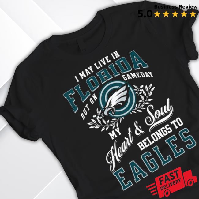 Official I May Live In Washington But On Gameday My Heart And Soul Belongs To Philadelphia Eagles 2023 Long Sleeve T Shirt