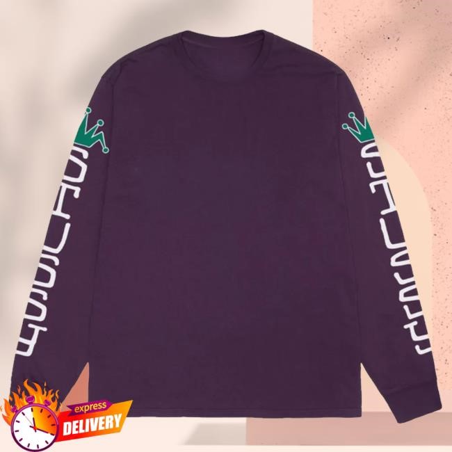 Popcorn Store Merch Stussy Jumbo Pig. Dyed Ls Tee-Purple Shirts