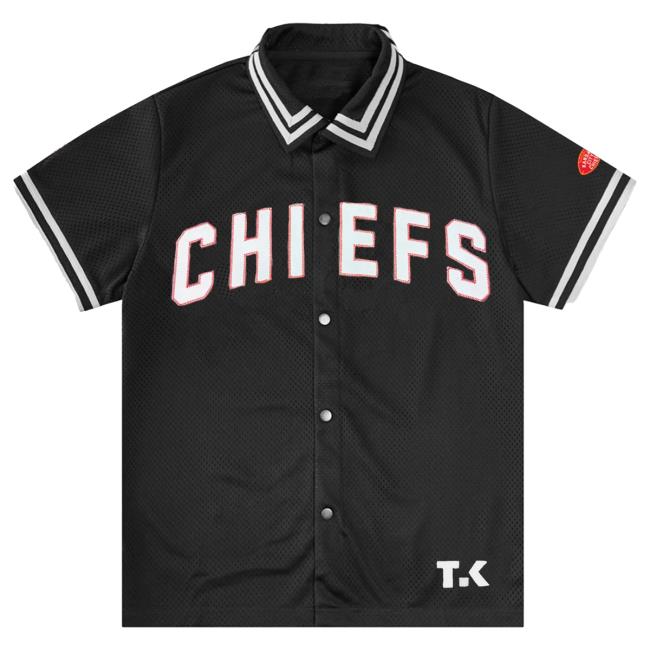 Official Tru Kolors Clothing Tru Kolors X Chiefs 87 Mesh Button Down T Shirt Trukolors