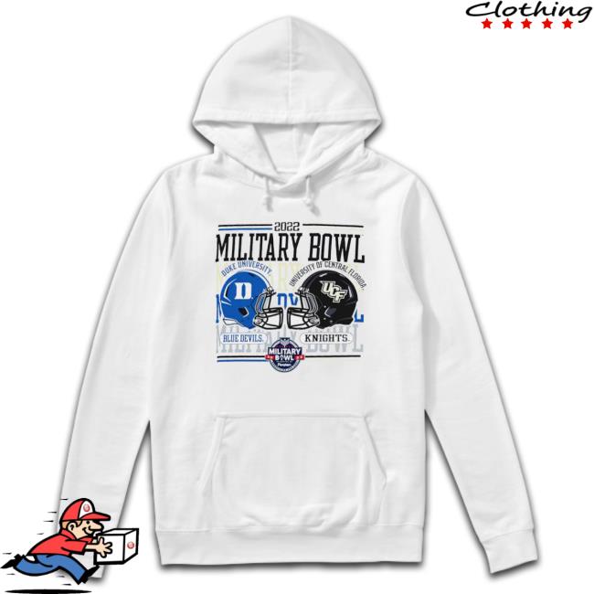 Duke University Blue Devils Vs University Of Central Florida Knights 2022 Military Bowl Dueling Helmets T-Shirt