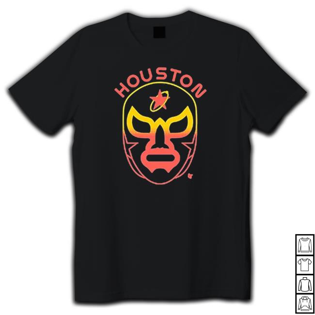 Houston Baseball Lucha Mask Long Sleeve T Shirt