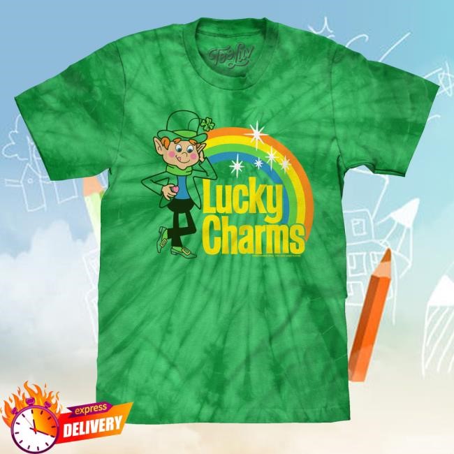 Tee Luv Merch Lucky Charms Kelly Green Tie Dye Sweaters
