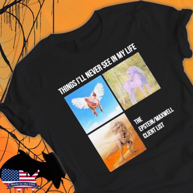 Things I’Ll Never See In My Life The Epstein Maxwell Client List T-Shirt