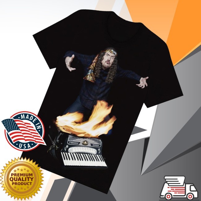 Weird Al Merch Store Accordion On Fire Zip Up Hooded Sweatshirt
