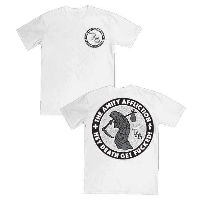 Official The Amity Affliction Merch Hey Death White Hoodie Sweatshirt