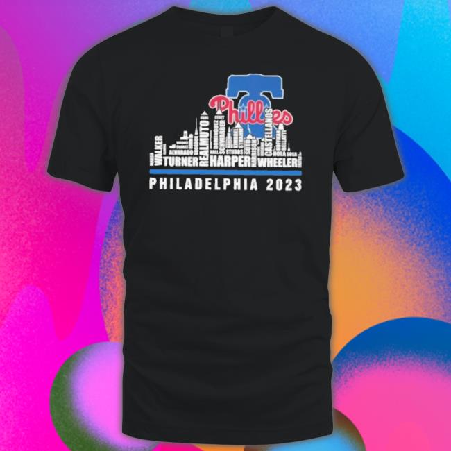 Design Philadelphia Phillies 2023 Season Team Players Names In City Shirt