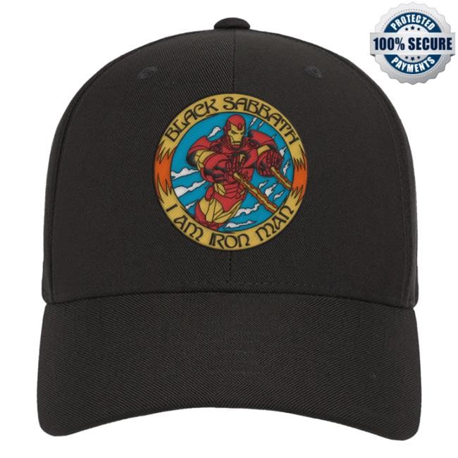 Black Sabbath Apparel Shop Marvel’S Iron Man By Black Sabbath, I Am Iron Man Black Bucket Hat