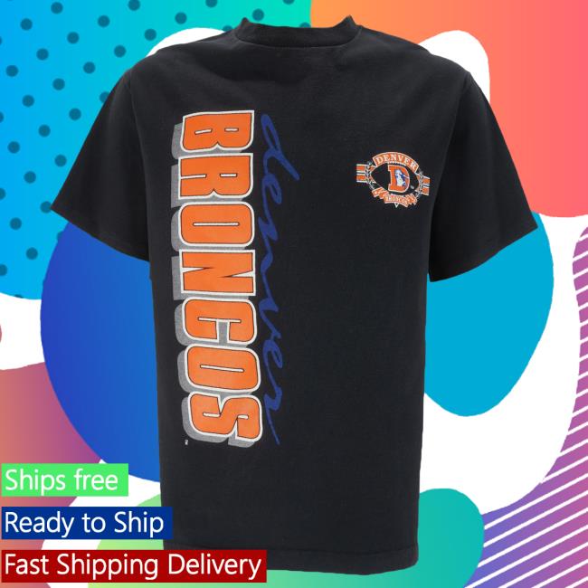 Official Vintage Club Clothing (Trench) - Denver Broncos Single Stitch Tees 1990S Large