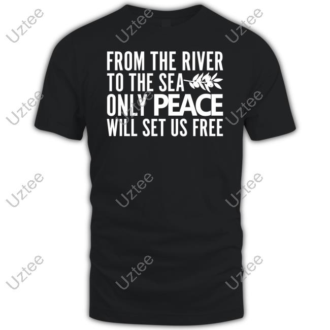 Ahmed Fouad Alkhatib Wearing From The River To The Sea Only Peace Will Set Us Free T-Shirt Afalkhatib