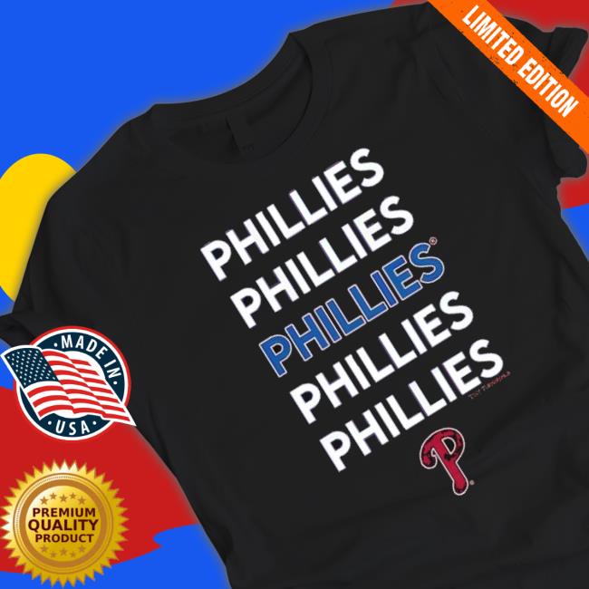 Philadelphia Phillies Tiny Turnip Girls Youth Stacked Fringe Shirt