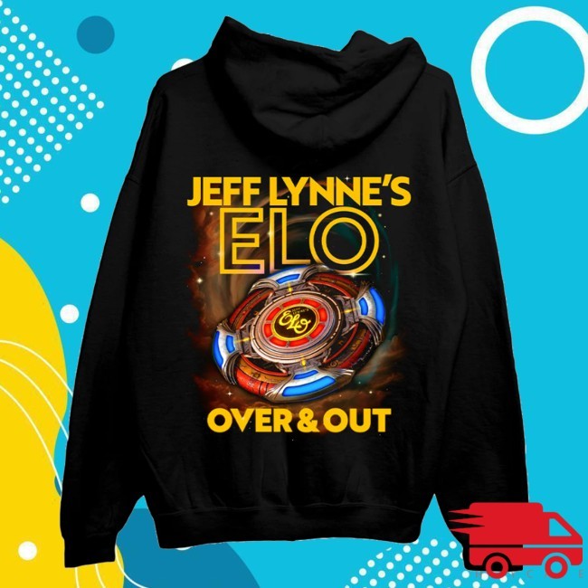Official Jeff Lynne's Elo Store Merch Over And Out Us 2024 Hooded Sweatshirt