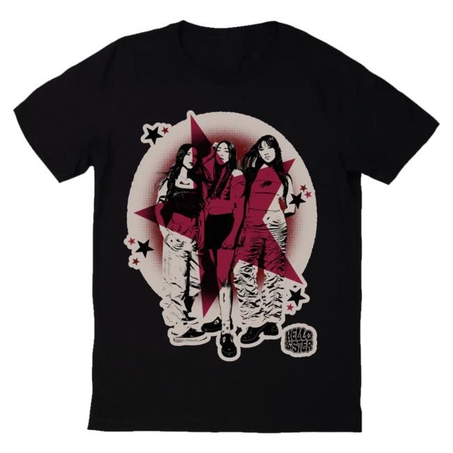Hello Sister Music Merch Hello Sister Black Star Hoodie Hello Sister Music Merch Hello Sister Black Star Long Sleeve T Shirt