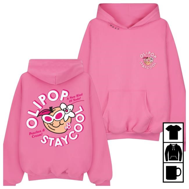 Staycoolnyc Merch Olipop Peaches & Cream Shirts Official Staycoolnyc Merch Olipop Peaches & Cream Hooded Sweatshirt