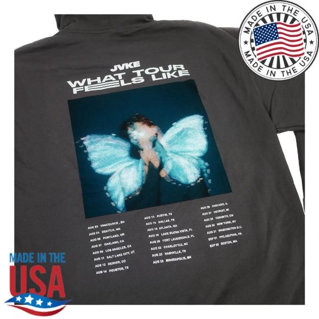 Official Jvke Merch What Tour Feels Like Charcoal Tee Shirt