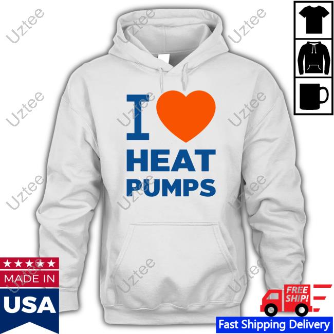 David Eby Wearing I Love Heat Pumps Hooded Sweatshirt