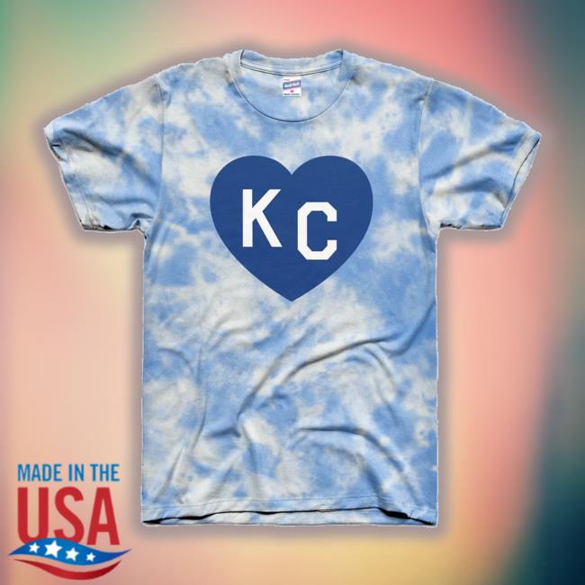 Official Charlie Hustle Royal Blue Tie Dye Kc Heart Hooded Sweatshirt
