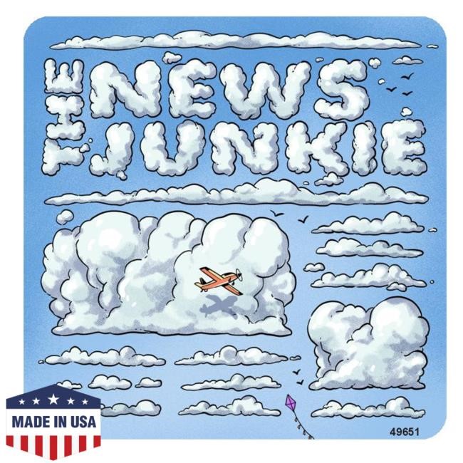 Official The News Junkie Merch Clouds (Light Mode) Hooded Sweatshirt