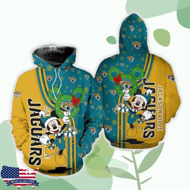 Original Jacksonville Jaguars Disney Mickey Funny Hoodie Sweatshirt Print Holiday Gift For Fans Christmas