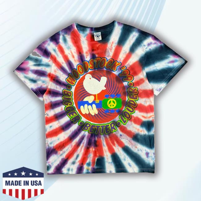 Utica Vintage Club Vintage Woodstock '99 With Artist List Tie Dye Hooded Sweatshirt