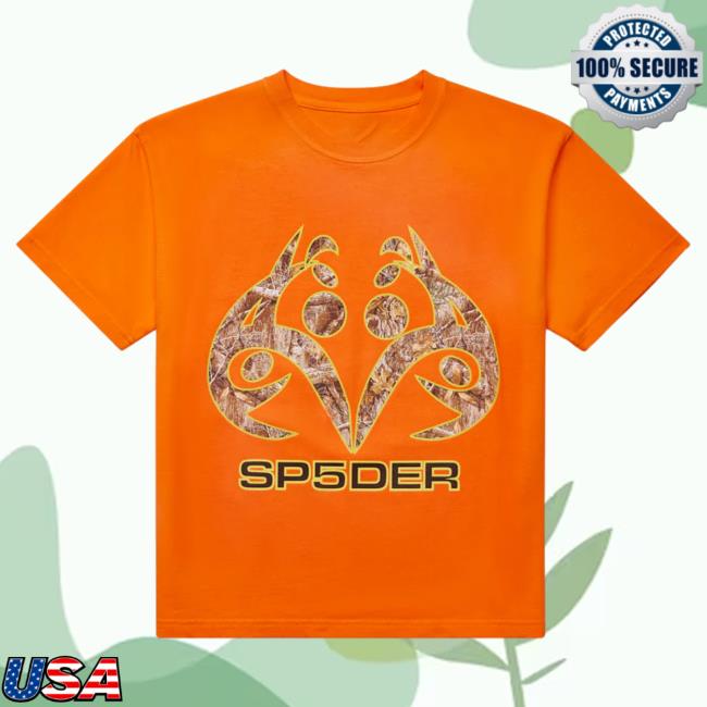 Official Sp5der Clothing Apparel Sp5der Orange Real Tree T Shirt Sp5der Merch Store Shop
