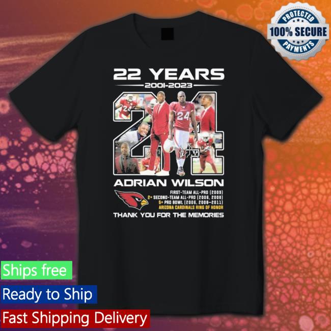 Arizona Cardinals 22 Years 2001 – 2023 Aedian Wilson Thank You For The Memories Signature shirt