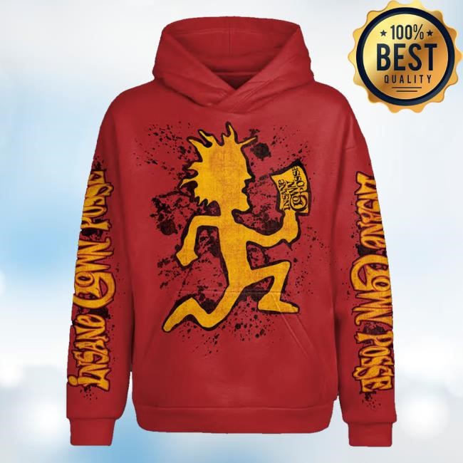 Trending Insane Clown Posse Merch Store Hatchet Man Gold Pullover Hoodie In Red Sweatshirt