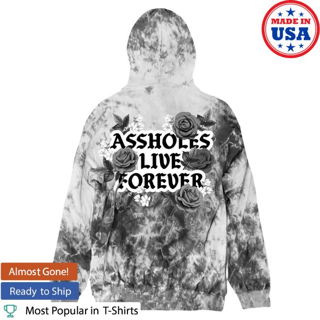 Official Linda Finegold Store Shop Alf Assholes Live Forever Black Roses Graphite Tie Dye Sweatshirts Lindafinegold Clothing Tie-Dye