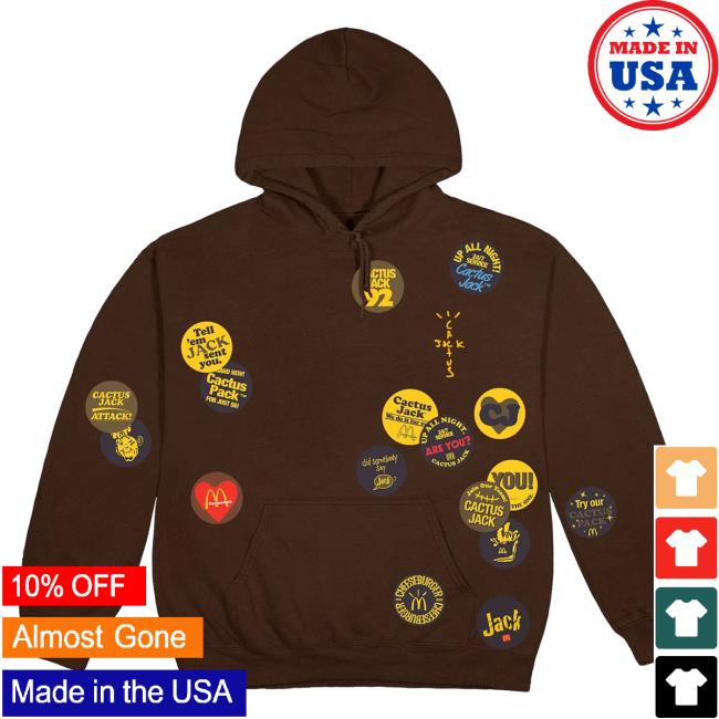 Official Travis Scott Merch Store Travis Scott X Mcdonald's Sticker Bomb Longsleeve Brown TravisScott Shop