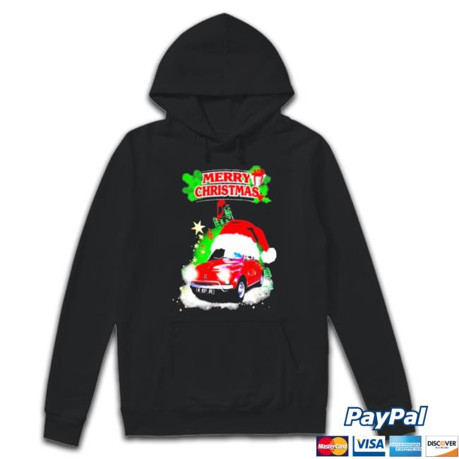 Red Fiat 500 For Christmas Long Sleeve Tee Shirt