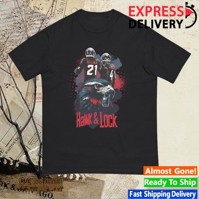 Houstons Tressans Merch Shop Calen Bullock & Kamari Lassiter Hawk & Lock T Shirt