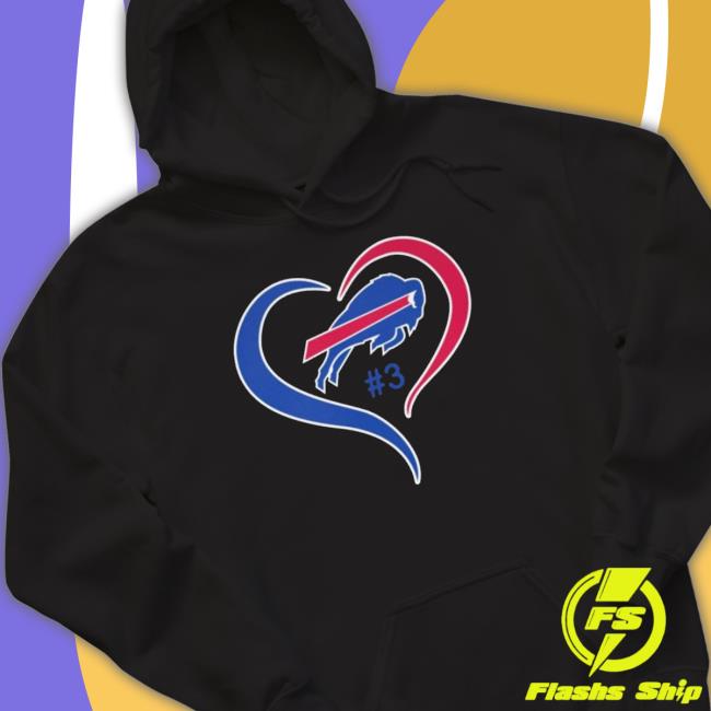 Heart Buffalo Bills #3 Damar Hamlin T- shirt Heart Buffalo Bills #3 Damar Hamlin Tee