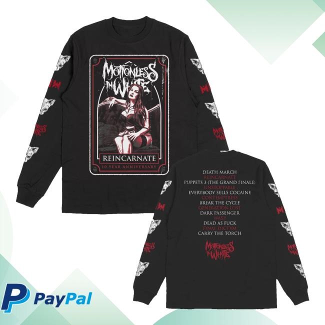 Official Motionless In White Merch Store The Queen Long Sleeve (Black) Shirts
