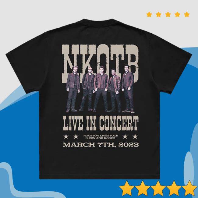 Official Merch Bar New Kids On The Block Store Limited Edition Nkotb Houston Rodeo Photo Tees Black MerchBar NewKidsOnTheBlock Nkotb