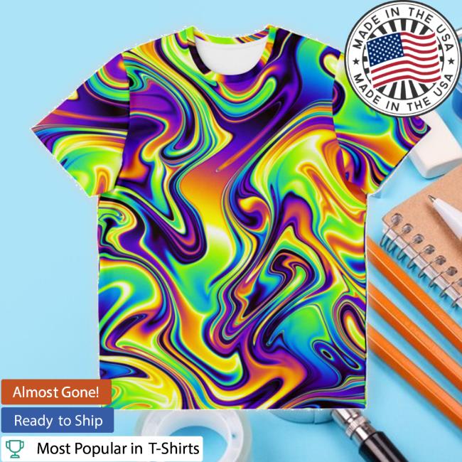 Colorful Abstract Psychedelic Liquid Waves Ripple Effect Paint Dmt Lsd T-Shirt