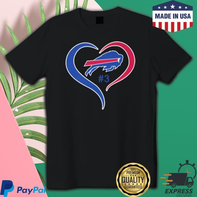 Heart Buffalo Bills #3 Damar Hamlin Shirts