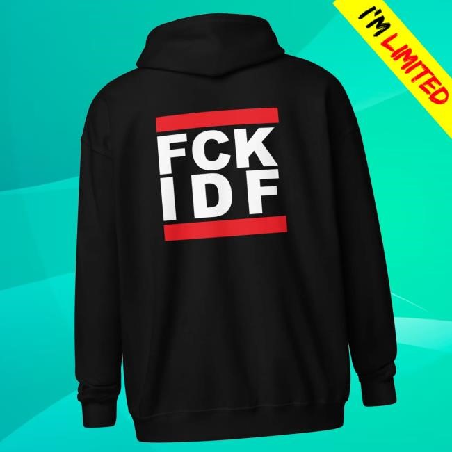 Official Fck Nzs Merch Fck Idf Centred Unisex Heavy Blend Zip Sweatshirt