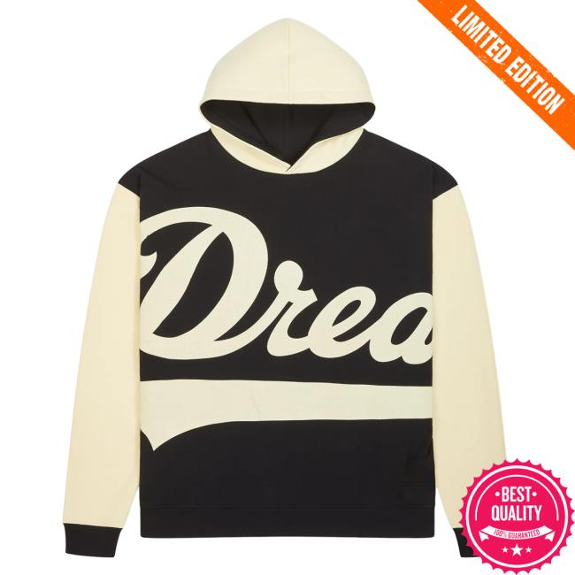 Official Dreamville Merch The Classic Varsity Popover Hoodie Black/Cream Dreamville Records