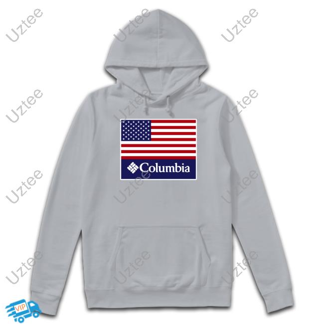 Eric Bates Wearing Usa Flag Columbia Tee Shirt