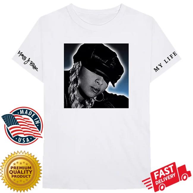 Urban Legends Store Mary J. Blige, My Life T-Shirt (White) Crewneck Sweatshirt