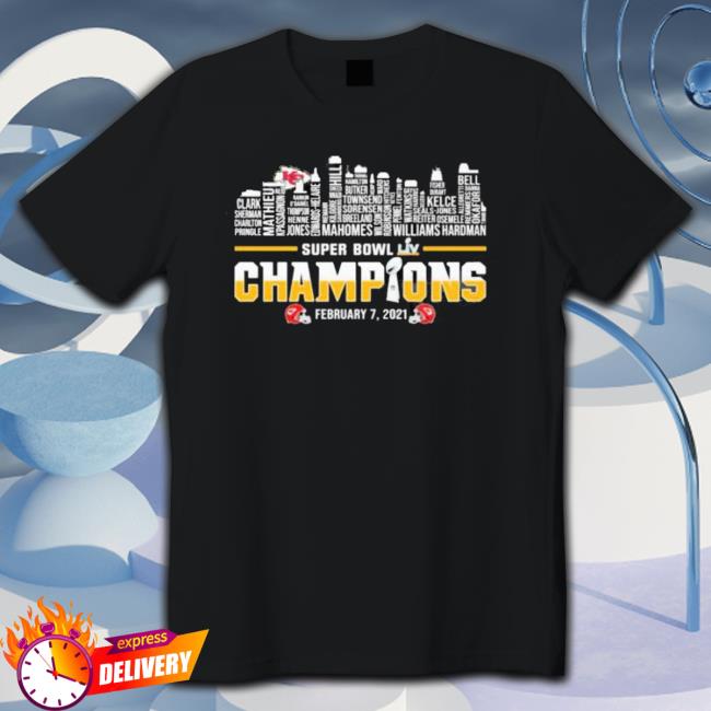 Kansas City Chiefs Team Skyline Super Bowl Lvii Champions February 12 2023 Long Sleeve Shirt