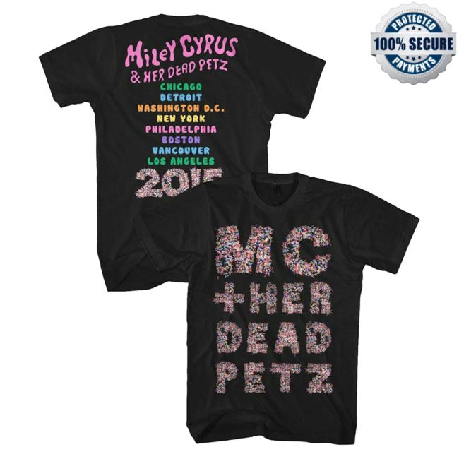 Official Merch Bar Miley Cyrus Merch Store Dead Petz Tour Tee Shirt Black MerchBar MileyCyrus Apparel Clothing Shop