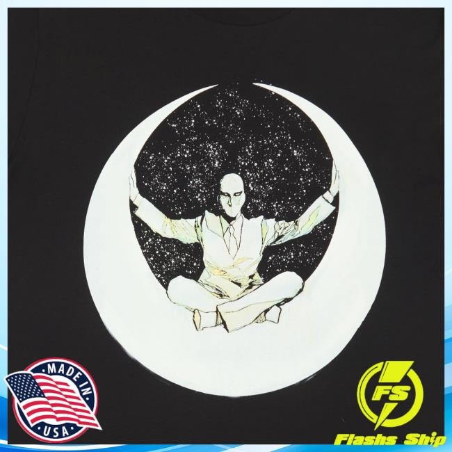 Heroes & Villains Merch Store Shop Marvel Moon Knight Sitting On The Moon Black New Shirt