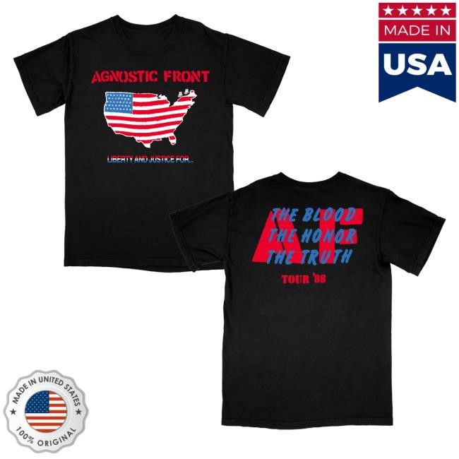 Beyond Human Merch Shop Store Official Agnostic Front Liberty And Justice For The Blood The Honor The Truth Tour 88 New Shirt Official Agnostic Front Liberty And Justice For The Blood The Honor The Truth Tour 88 Classic Shirt