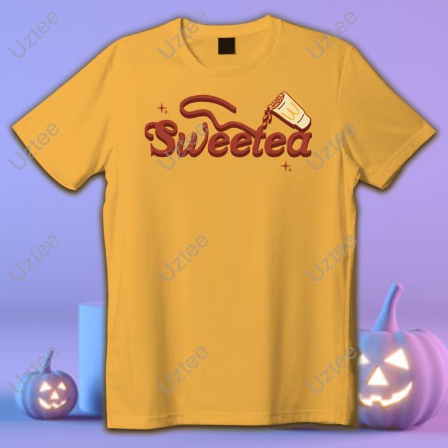 Sweetea Merch Red Logo Tan Shirt