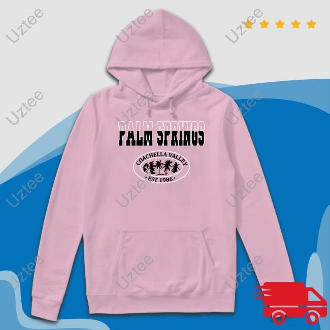 Francesco Nozzolino Wearing Palm Springs Coachella Valley Est.1986 Hooded Sweatshirt