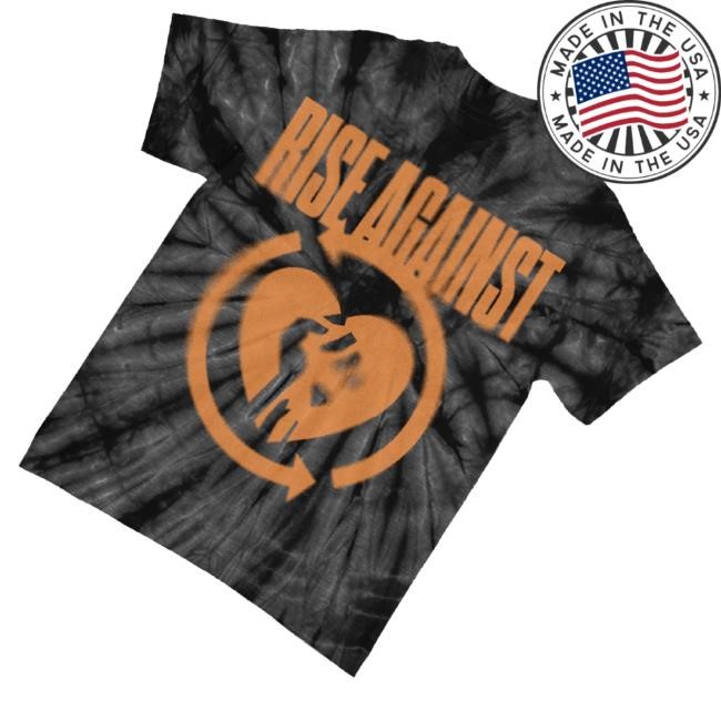Official Rise Against Merch Blurred Heartfist Tee (Black Spider Dye)