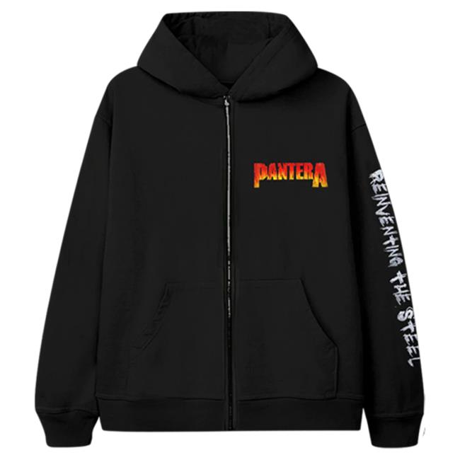 Official Pantera Merch Store Pantera Reinventing The Steel Zip-Up Crew neck Sweatshirt