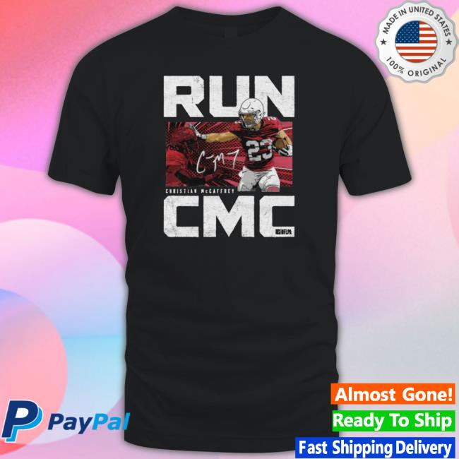 Christian Mccaffrey San Francisco Stiff Arm Wht T- shirt