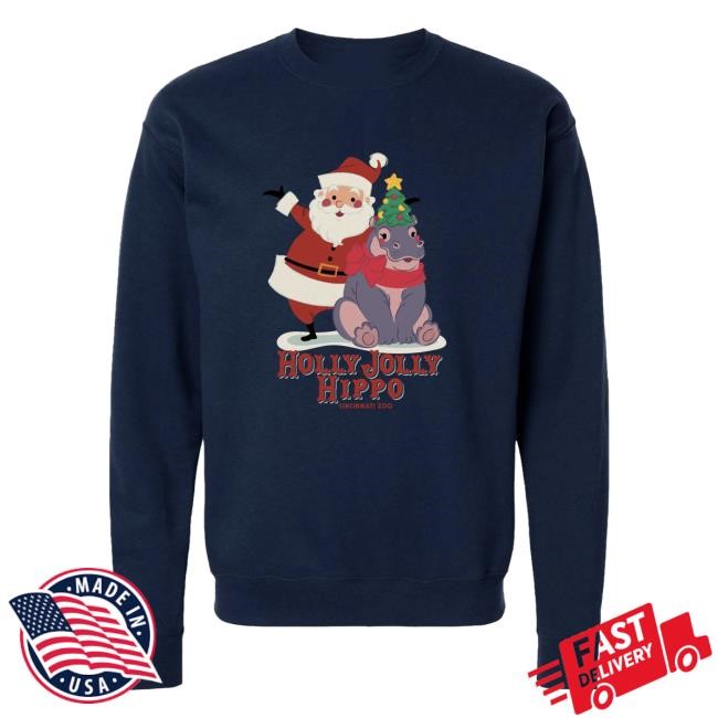 Cincinnati Zoo Holly Jolly Hippo Tee Shirt